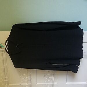 MM Lafleur Black Lagarde Shirt Silky Crepe Button Down Blouse